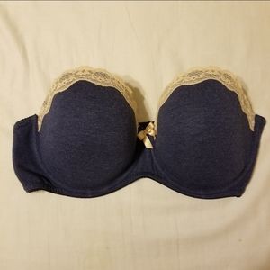 Aerie Audrey Navy and Cream Lace Convertible Bra